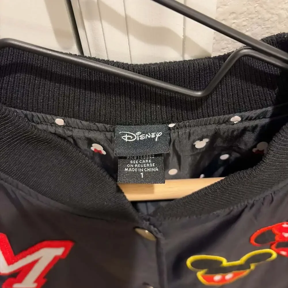 Disney Minnie Mouse Womens Varsity Bomber Jacket - Picture 6 of 9